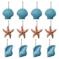 thumbnail image 4 of Ganchos para cortinas de ducha AGPtek Seashell, antióxido, 12 unidades, azules, 4 of 9