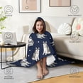 thumbnail image 4 of Wearable Blanket,Siberian Husky Hooded Wearable Sherpa Blanket for Adults & Teens,Winter Poncho Shawl Wrap Cape Thick Warm,50"x60", 4 of 5