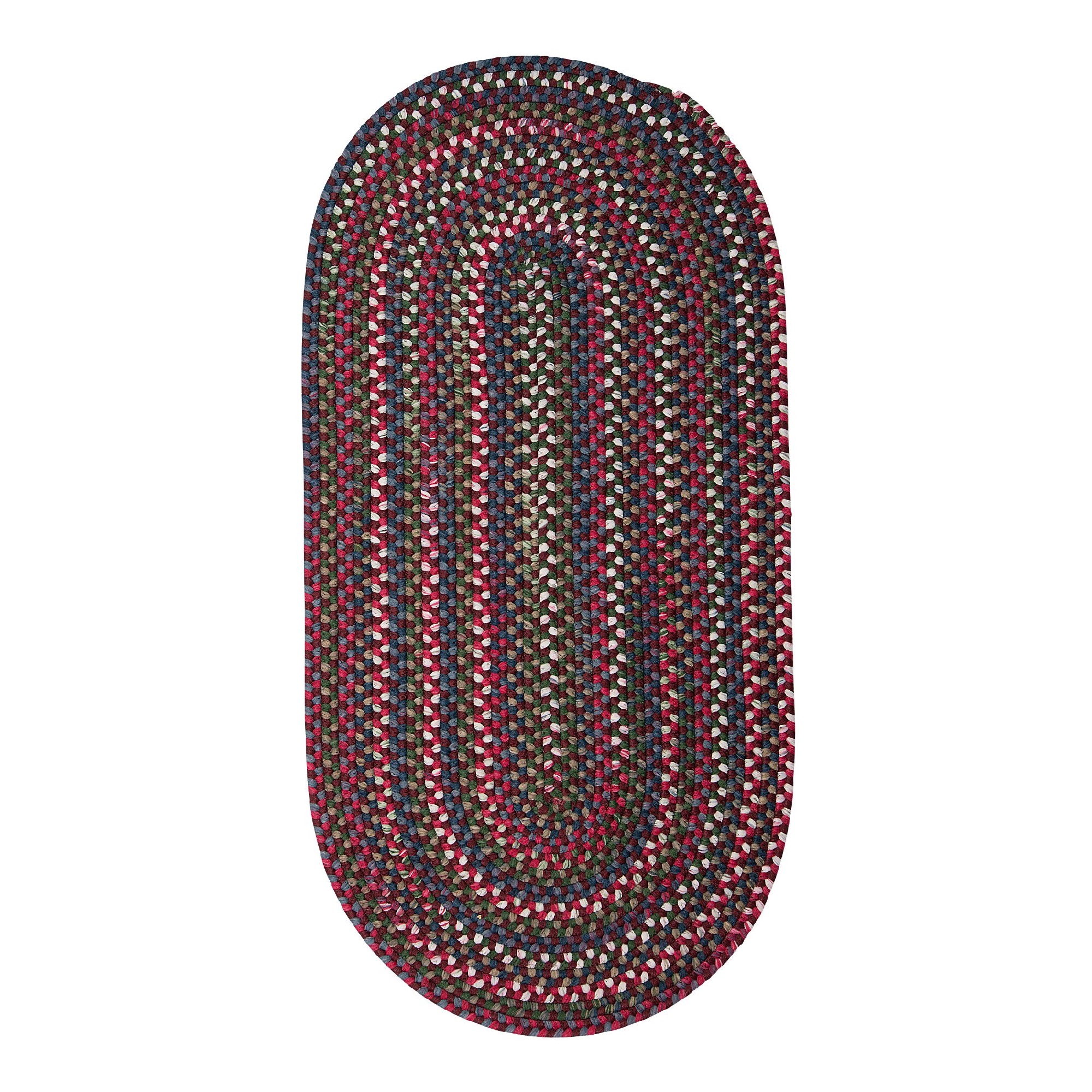 2' x 5' Reversible Handcrafted Oval Braided Runner Rug
