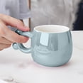 thumbnail image 4 of Coffee Mug Large Capacity Ceramic Breakfast Oatmeal Milk Tea Cup Instant Noodles Bowl Exquisite Mug Girl High-value Bear Ear Water Cup Luxury Novelty Gifts Best For Your Friends,320ml, 4 of 6