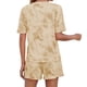 thumbnail image 4 of Sonducket Conjunto de 2 piezas de camiseta, quinto pantalón, traje informal para dormir, algodón cómodo, traje de moda de piezas, elegante, Yoga, Prendas para la parte del cuerpo Albaricoque XL Sonducket AP011066-14, 4 of 6