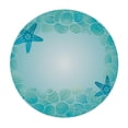 thumbnail image 4 of HAOXIT  Ocean Tablecloth, Modern Sealife Marine Sea Shells Stars Fish Under The Sea Image, Round Table Cover for Dining Room Kitchen Decor 46-50, 4 of 8