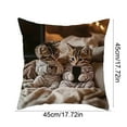 thumbnail image 2 of Cat Print Throw Pillow Cover 18x18 Inch, Cute Multicolor Cat Pattern Soft Polyester with Hidden Zipper, Decorative Cushion Case for Sofa Bed Living Room Home Decor, 2 of 5