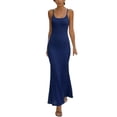 thumbnail image 3 of Bnwani Summer Maxi Dresses for Women,Womens Summer Dresses,Fish Tail,Slimming,Crew Neck,Sleeveless,Dark Blue,2XL, 3 of 6