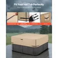 thumbnail image 5 of Outdoor Hot Tub Cover 85 x 85 x 20 Inch Weatherproof Waterproof Protector Heavy Duty 600D Oxford Fabric 950N Tearing Strength Square Spa Cover Brown, 5 of 6