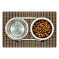 thumbnail image 1 of Tartan Pet Mat for Food and Water, Repeating Geometric Elements Squares and Diagonal Lines Traditional, Non-Slip Rubber Mat for Dogs and Cats, 18" X 12", by Ambesonne, 1 of 2