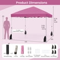 thumbnail image 3 of Gymax 10 X 10 FT Pop up Canopy Tent Portable Foldable Patio Shelter w/ Wheeled Bag Pink, 3 of 10