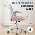 thumbnail image 2 of Silla de ordenador DUMOS Home Office ergonómica con respaldo medio rosa, 2 of 6