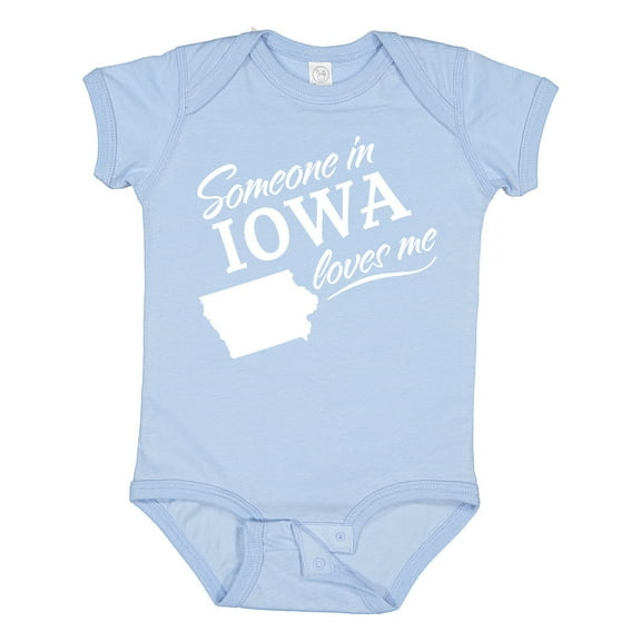 Inktastic Someone in Iowa Loves Me Boys or Girls Baby Bodysuit