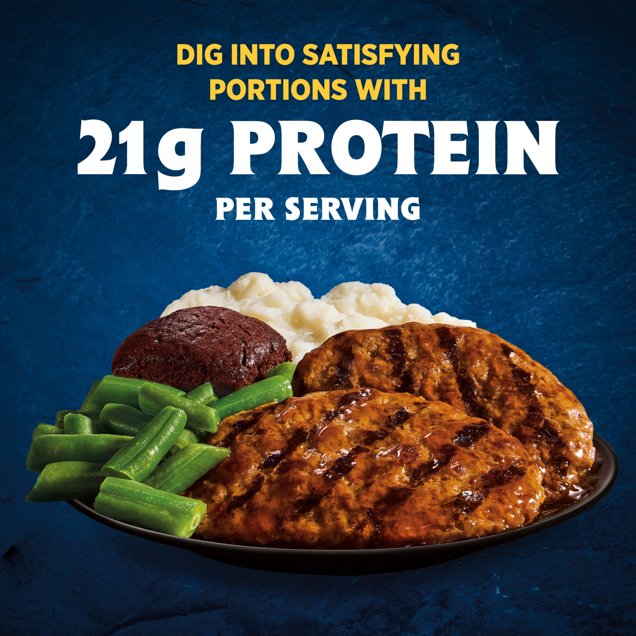Hungry-Man Salisbury Steak, 21g of Protein, 6g of Fiber, Frozen Meal, 16 oz