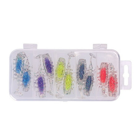 10pcs 5cm Luya floating soft Worm Lures PVC+TPR Bait Swimbait Wobblers