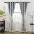 thumbnail image 3 of GYROHOME Double Layered Curtains with Embroidered White Sheer Tulle Room Darkening Grommet Top 2Panels,52x72inch,Black, 3 of 5