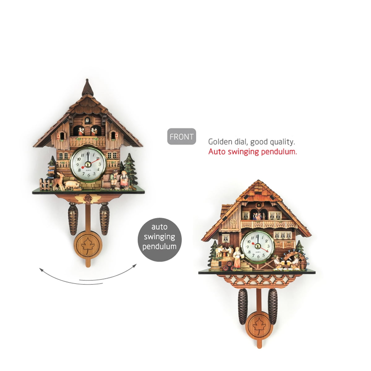 Handcrafted Wooden Cuckoo Wall Clock Unique Design Vintage Collection