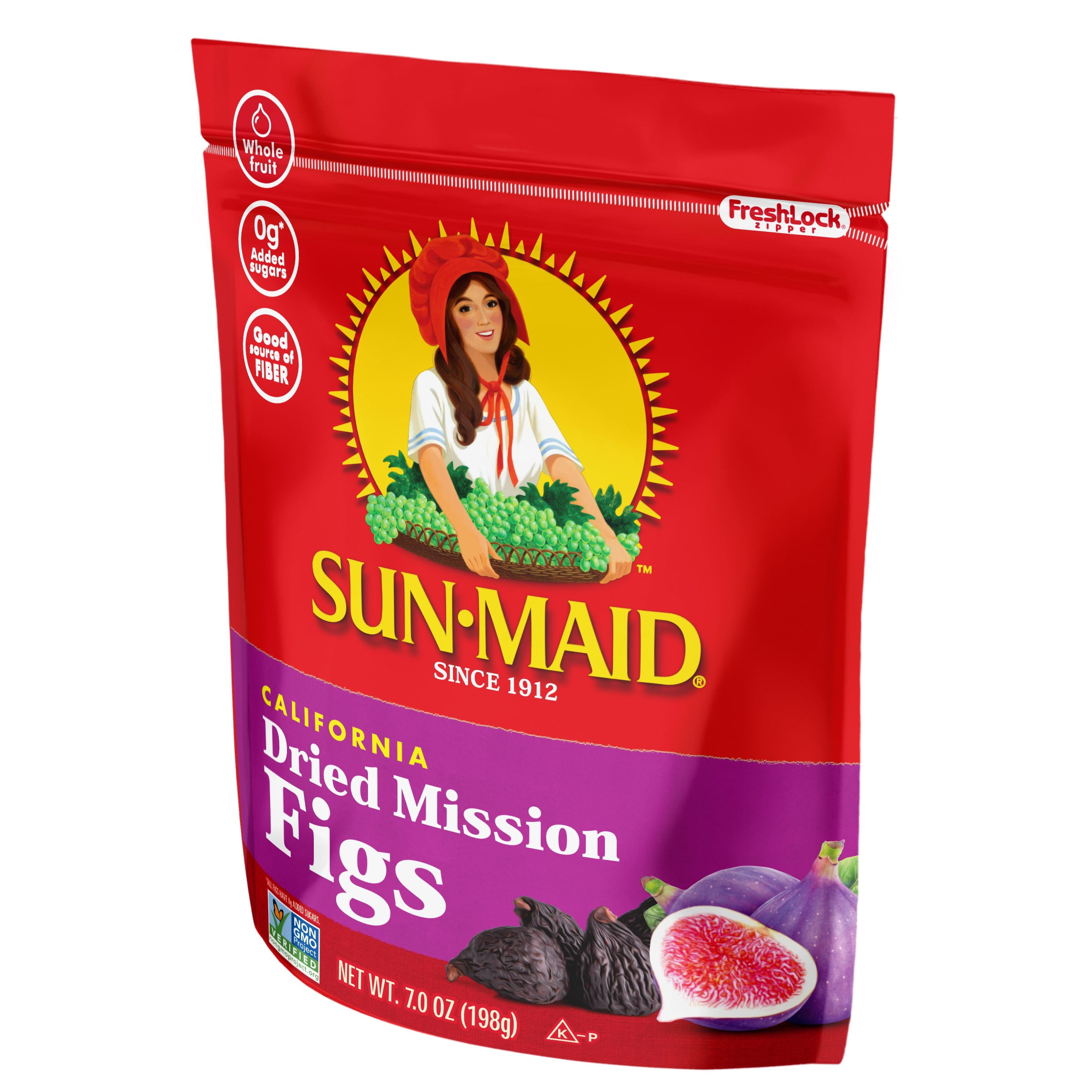Sun-Maid California Dried Mission Figs 7oz Resealable Stand-Up Zipper Bag