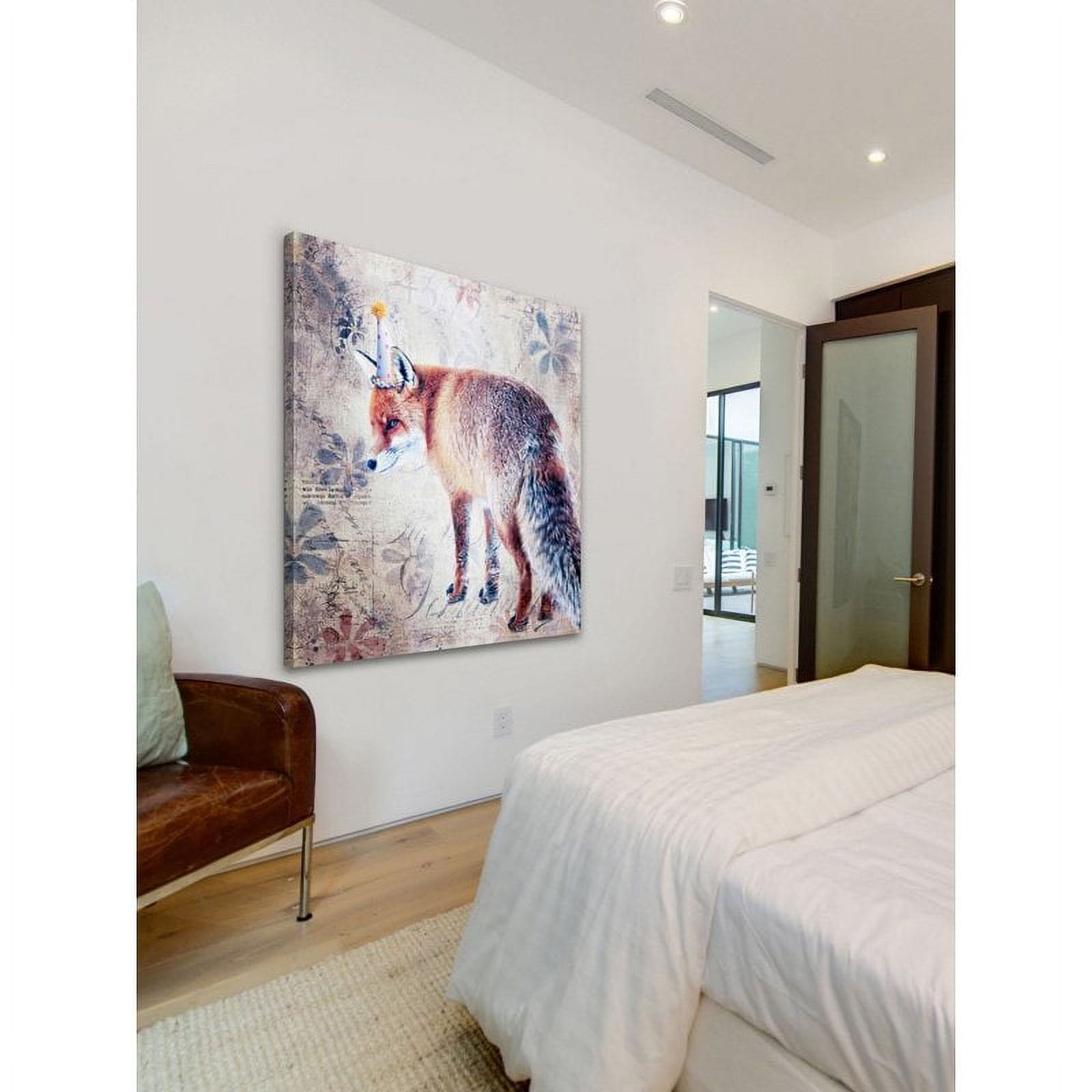 "Party Fox" Painting Print on Wrapped Canvas
