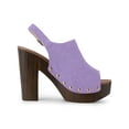 thumbnail image 3 of BLISSFUL STEP Mother's Day Women's Shoes Chunky Heel Buckle Slingback Chunky Platform Sandals Purple 7, 3 of 7