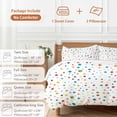 thumbnail image 6 of 3 Piece Colorful Polka Dot Duvet Cover Set California King, Microfiber Comforter/Quilt Cover with Corner Ties and 2 Pillowcases, Rainbow Point Vibrant All Season Soft Bedding with Zipper Closure, 6 of 8