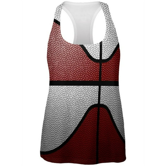 Championship Basketball Maroon & White All Over Womens Work Out Tank Top Multi LG