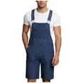 thumbnail image 2 of Homenesgenics Men's Shorts Casual Solid Color Multi-Pocket Drawstring Cropped Pants Blue L, 2 of 8