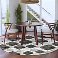 thumbnail image 3 of Round Rug 7Ft Washable Non-Slip, Black Geometric Moroccan Circle Area Rugs for Living Room Bedroom, Abstract Art Grey Ombre Modern Indoor Floor Mats Carpet Runner for Home Decor Aesthetic, 3 of 8