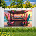 thumbnail image 7 of Colorful Flamingo Surfboard Banner Tropical Decorations Floral Backdrop Summer Beach Party for Outdoor Celebration Hawaiian Luau, 7 of 7