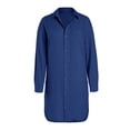 thumbnail image 4 of Long Sleeve Turn-Down Collar Long Button-Down Blouse Cover Up Tops, 4 of 5