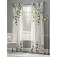 thumbnail image 4 of Sage Green Sheer Curtains 84 Inch Length 2 Panels Set - Light Filtering Window Treatments, Eucalyptus Leaves Rod Pocket Semi Curtains for Living Room/Bedroom/Kitchen Décor, 104"W x 84"L, 4 of 7