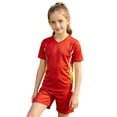 thumbnail image 4 of Maillots de Soccer pour Garçons Respirants Tenue de Soccer 2 Pcs Manches Courtes Shorts Rouges Ensembles Athlétiques Garçons Filles Taille 7-8 Ans Ensembles Courts, 4 of 6
