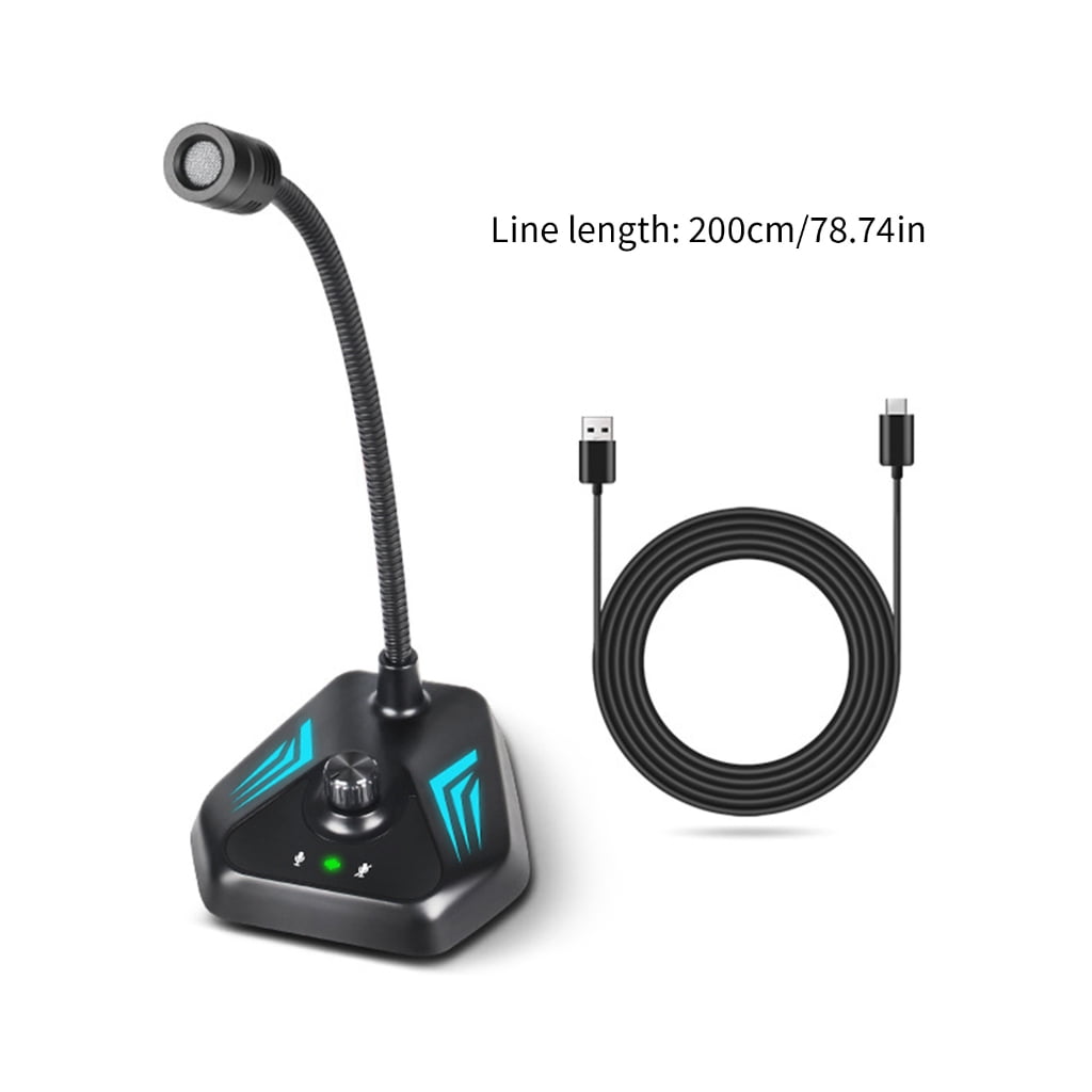 USB Condenser Microphone Durability Featuring Color Lighting for Clear Auditory in Long Gaming and Meetings