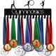 thumbnail image 1 of Soporte para medallas de gimnasia, colgador metálico con diseño femenino para competiciones de gimnasia (15,75 x 6 pulgadas)., 1 of 7