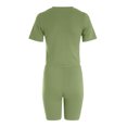 thumbnail image 5 of QGJZVUNL 2 Piece Sets for Women Summer Clothes Crop Short Sleeve Tops and Drawstring Shorts Workout Set Size Xs, 5 of 8