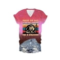 thumbnail image 1 of Fiudx Ofertas de La Semana Tops con Estampado de Moda para Mujer, Blusa de Manga Corta con Cuello En V, Camisetas, 1 of 2