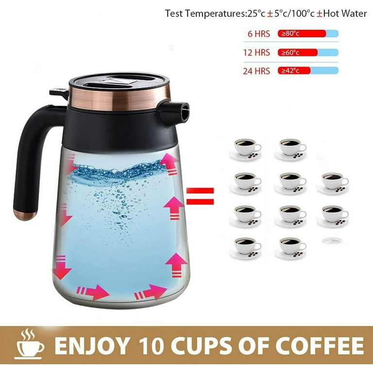 Green 1l Thermal Coffee Carafe Double Walled Vacuum Coffee Pot Ther