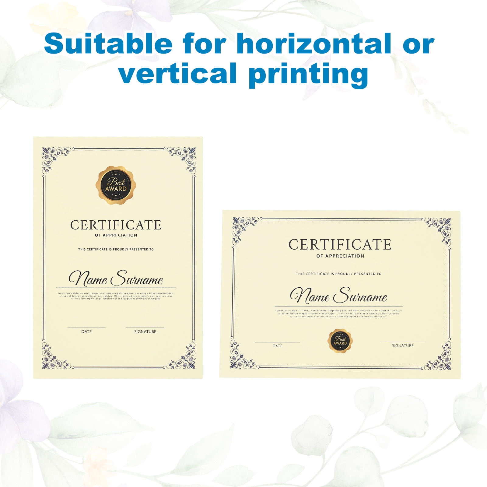 Uxcell 11.7" x 8.3" Certificate Paper, 100 Sheets Blank Award Certificates for Printers