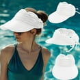 thumbnail image 2 of WEIYLL Baseball Cap Women Beach Sports Large Brim Solid Color Empty Top Ruffles White Headwear Hat One Size, 2 of 3