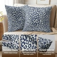 thumbnail image 6 of Navy Blue Leopard Print Pillow Covers 16x16 Inch Set of 2 Cheetah Animal Spots Decorative Throw Pillows For Couch Farmhouse Square Pillow Cases Home Decor For Living Room Sofa Bed Porch Outdoor, 6 of 6