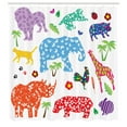 thumbnail image 3 of Ambesonne African Shower Curtain, Wild Animals Floral, 69"Wx75"L, Multi, 3 of 5