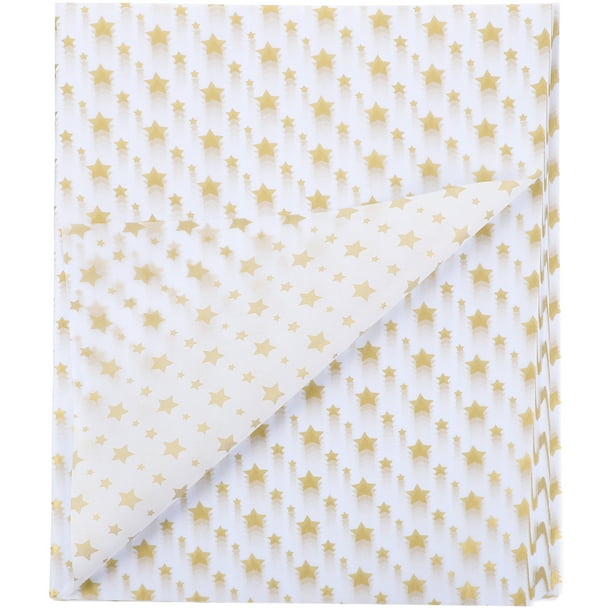 20 hojas de papel de seda plegable con diseño de estrellas para envolver regalos, manualidades y mucho más.