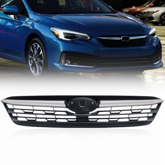 Front Grille Assembly for 2020-2023 Subaru Impreza with Chrome Trim, Painted, Durable PP, Resistant Rust, Easy to Install, Improve Airflow, OEM Replace 91122FL22A