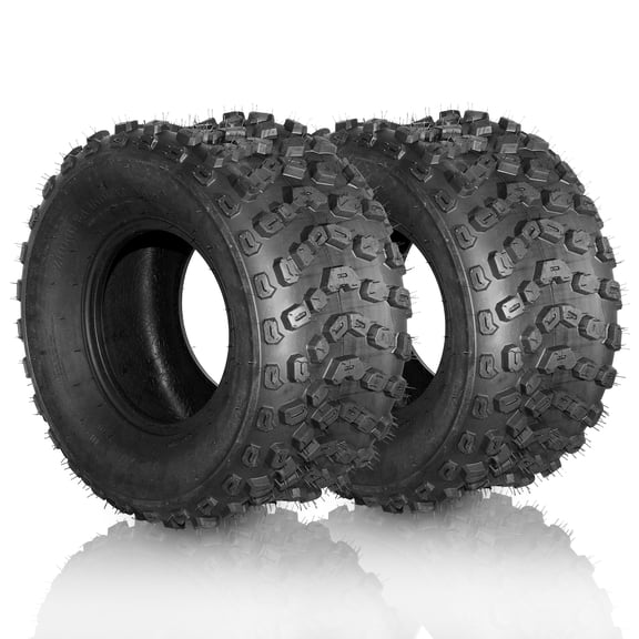 Ktaxon Set of 2 22x11-10 ATV All Terrain Tires, 6 Ply Tubeless Sport Tires Front Rear