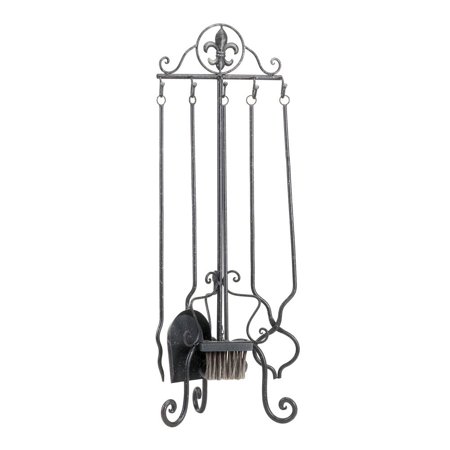 Unique Fireplace Tools Fleur De Lis Silver Decorative Fireplace