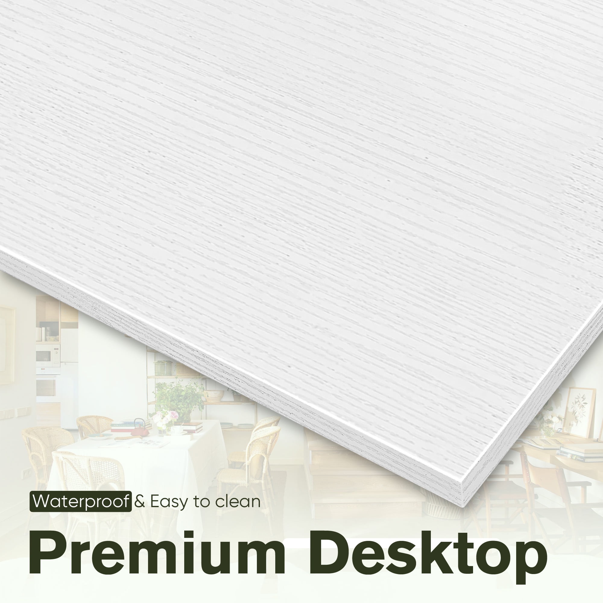 Vineego L-Shaped Computer Desk Modern Corner Desk with Small Table,White