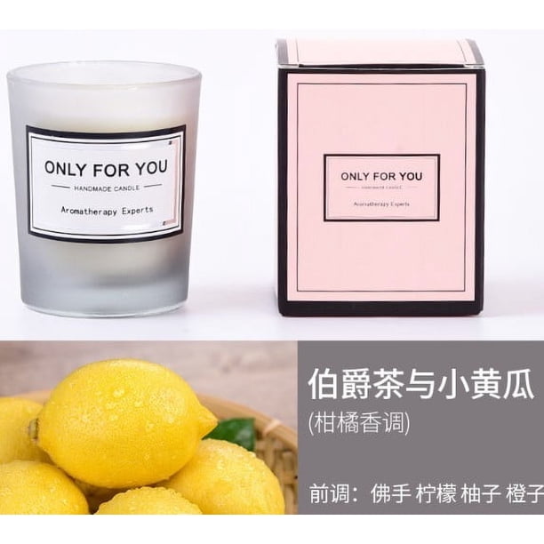 Vela de aromaterapia de cera de soja natural en soporte de vidrio - 6.2x6.2x6.5cm Vela perfumada decorativa con mecha de algodón, combustión limpia, fragancia duradera - perfecta para el hogar