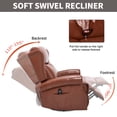 thumbnail image 6 of Leumius Swivel Rocker Recliner Chair with Vibration Massage and Lumbar Heating,Ergonomic Lounge Chair with Rocking Function,Rivet Design,Red, 6 of 11