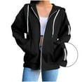 thumbnail image 2 of Women's Full Zip Up Hoodie Long Sleeve Hooded Sweatshirts Pockets Jacket Coat for Women, 2 of 8