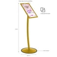thumbnail image 2 of M&T Displays Simplistic Curved Menu Board 11x17 inch Gold Pedestal Sign Holder Floor Standing Aluminum Front Loading Easy Open Poster Advertisement Sign Holder for Restaurant Cafe Hotel, 2 of 8