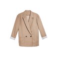 thumbnail image 3 of Women's Apricot Buttoned Lapel Collar Blazer with Pocket, 3 of 4