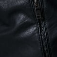 thumbnail image 5 of HAPIMO Men's Flight Large Size Leather Jacket Clip Cotton Jacket With Long Zipper Cuffs Jacket Fashion Casual Long Sleeve Work Outwear Fall Winter Holiday Black M, 5 of 7