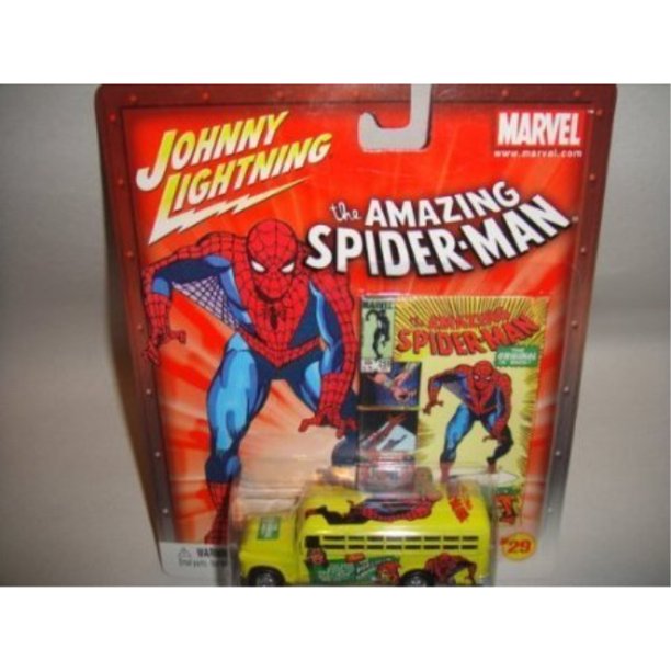 Dubblebla Johnny Lightning The Amazing Spider Man 1956 Chevy Bus Die Cast Johnny Lightning Spiderman Bus Walmart Com Walmart Com