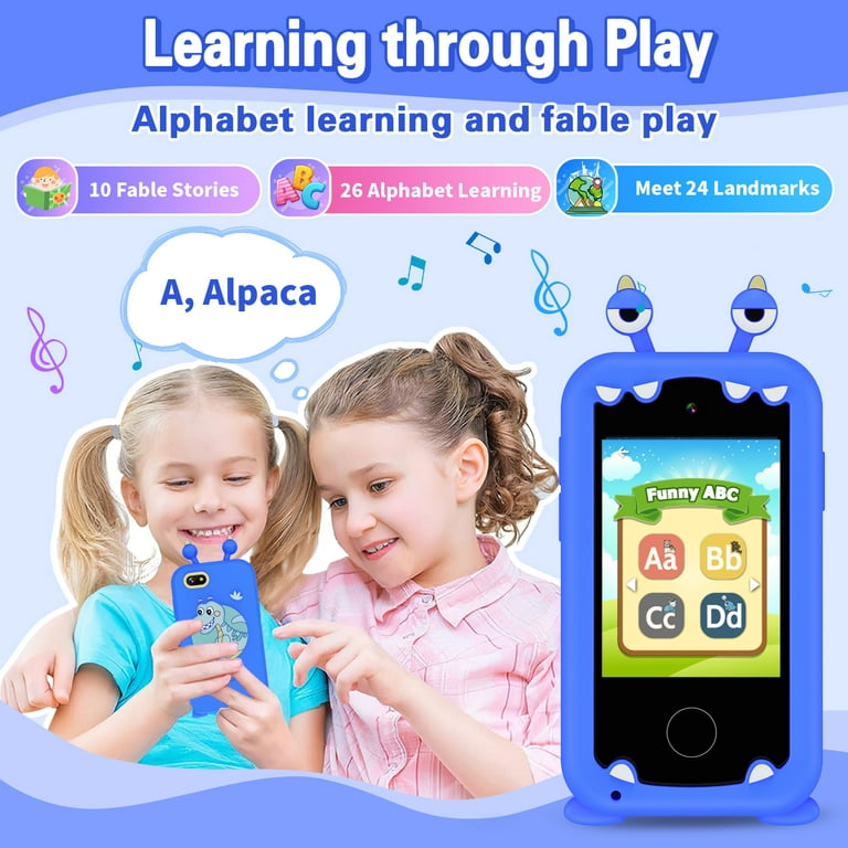Kids Phone Toys for 3 4 5 6 7 8 Year Olds Girls, Smart Phone for Kids with  Camera MP3 Music Player Games Habits ABCs Touchscreen Learning Toy